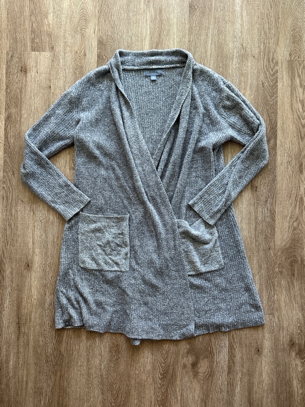 Barefoot Dreams CozyChic Lite Ribbed Robe Dark Grey S/M Short‎